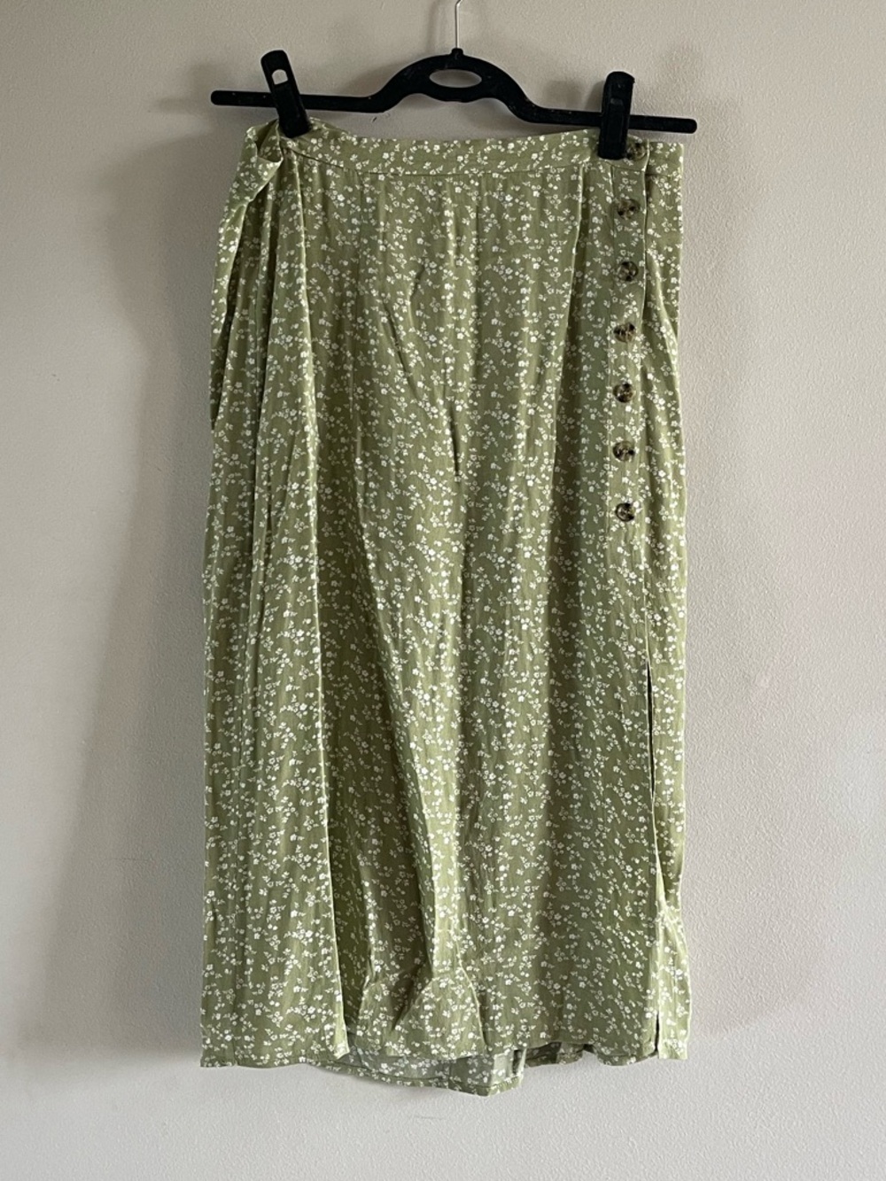 & Other Stories Green Floral Midi Skirt
